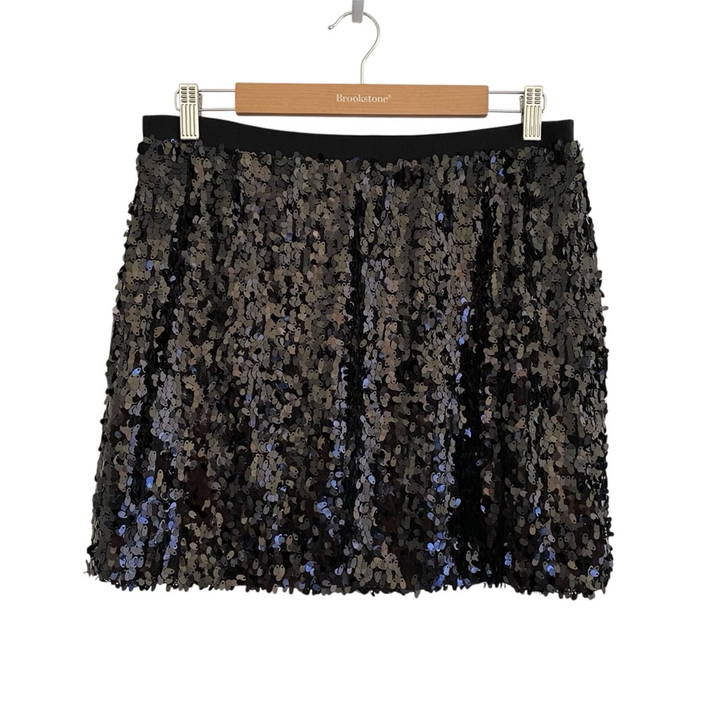 Black Sequin Mini Skirt